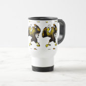 Mug De Voyage Cartoon Combattre l'aigle (Devant droit)