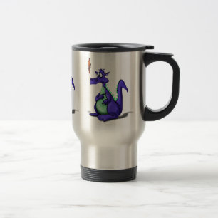 Mug De Voyage Cartoon de dragon violet inquiété
