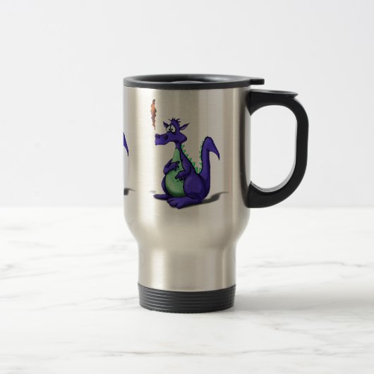 Mug De Voyage Cartoon de dragon violet inquiété (Droit)
