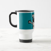Mug De Voyage Cartoon mignon Accrocher un Carlin Turquoise (Gauche)