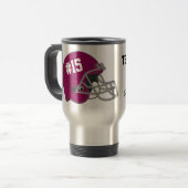 Mug De Voyage Casque de football blanc Maroon ・ coutume (Devant gauche)