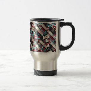 Mug De Voyage Casse-Noisette de Noël Carreaux Bleu Bourgogne