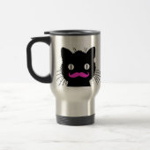 MUG DE VOYAGE CAT NOIR DE MOUSTACHE ROSE DRÔLE (Gauche)