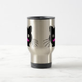 MUG DE VOYAGE CAT NOIR DE MOUSTACHE ROSE DRÔLE (Centre)