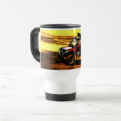 Mug De Voyage Cavalier d'ATV - tous les sports mécaniques (Devant gauche)