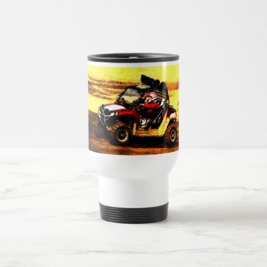 Mug De Voyage Cavalier d'ATV - tous les sports mécaniques (Centre)