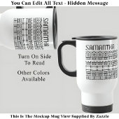 Mug De Voyage Ce que le message caché modifiable Heck 153BW Slan