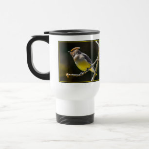 Mug De Voyage Cèdre cire Songbird Photo originale Oiseau sauvage