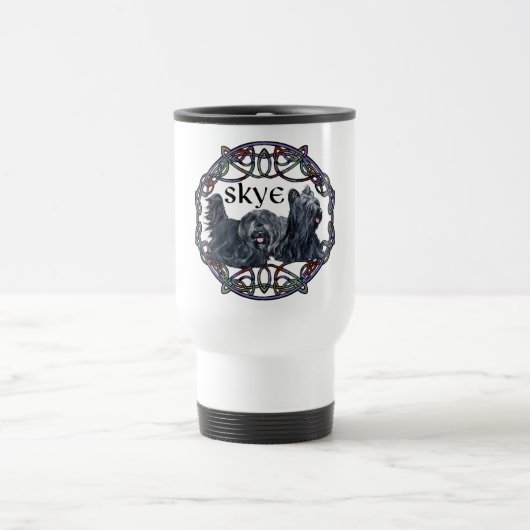 Mug de voyage celtique pour deux terriers de Skye (Centre)