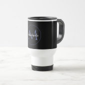 Mug De Voyage Cercle minimal moderne nom initial monogramme mode (Devant droit)