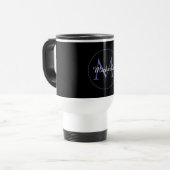 Mug De Voyage Cercle minimal moderne nom initial monogramme mode (Devant gauche)