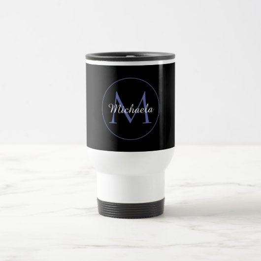 Mug De Voyage Cercle minimal moderne nom initial monogramme mode (Centre)