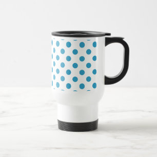 Mug De Voyage Cercles de pois bleus de paon