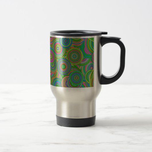 Mug De Voyage cercles rétro (Droit)