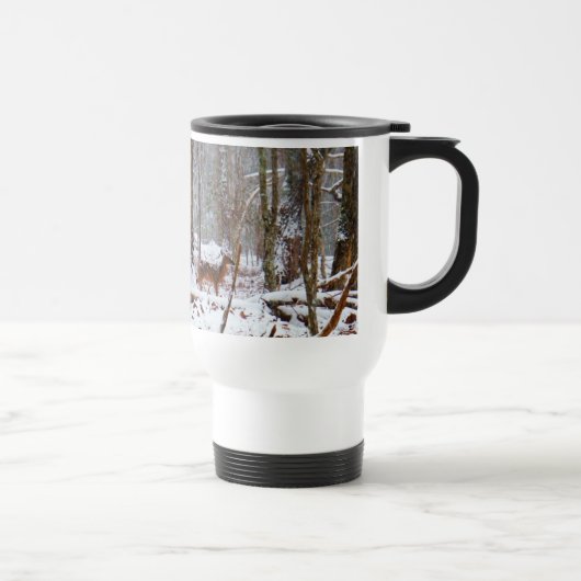 Mug De Voyage Cerf dans la chute de neige (Droite)