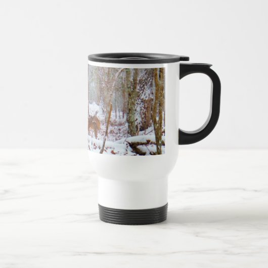 Mug De Voyage Cerf dans la neige, lécher la jambe (Droite)