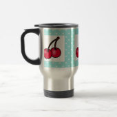 Mug De Voyage Cerises à points Aqua Retro (Gauche)