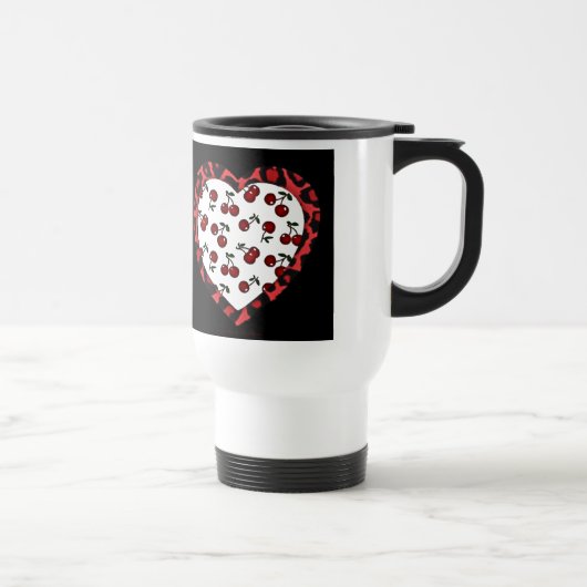 Mug De Voyage Cerises Rockabilly RAB Impression Léopard Coeur (Droite)