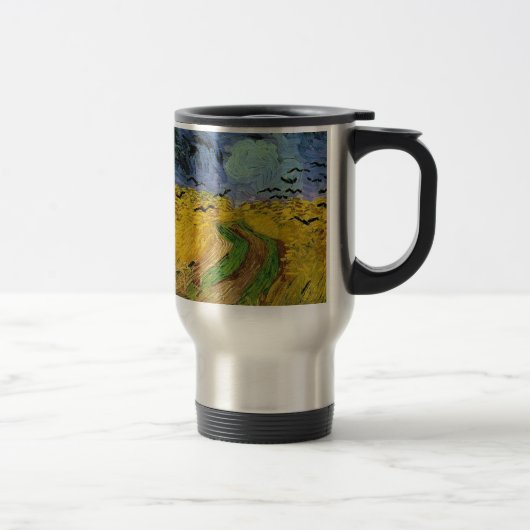 Mug De Voyage Champ de blé avec corbeaux (Droit)