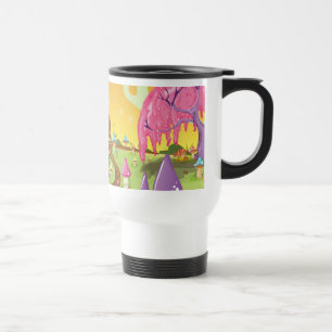 Mug De Voyage Champ de champignons de dessin animé