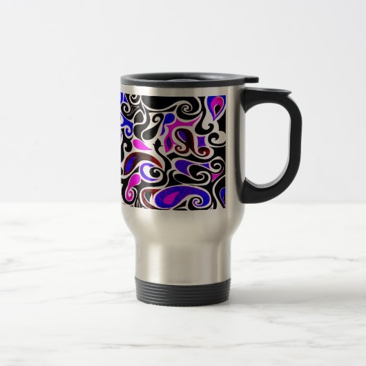 Mug De Voyage Changer la couleur Wacky Retro Swirl (Droit)
