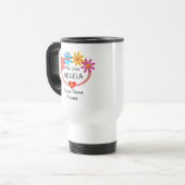 Mug De Voyage Changer TOUS LES Noms Enfants ABUELA Flower Heart (Devant gauche)