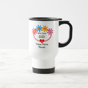 Mug De Voyage Changer tous les noms Noms des enfants GIGI Flower