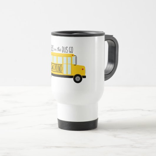 Mug De Voyage Chanson de Bus Wheels (Devant droit)