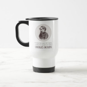 Mug De Voyage Charles Dickens Portrait et Citation