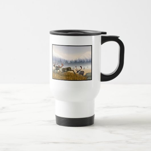 Mug De Voyage Chasseurs Dans La Poisson (Caribou) (Droite)