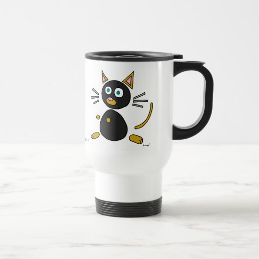 Mug De Voyage Chat Abstrait Voyage Mug (Droite)