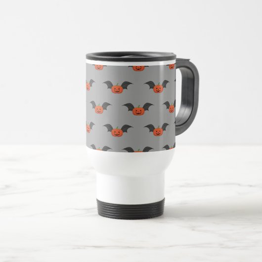 Mug De Voyage Chat Citrouille d'Halloween (Devant droit)