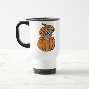 Mug De Voyage Chat dans un citrouille