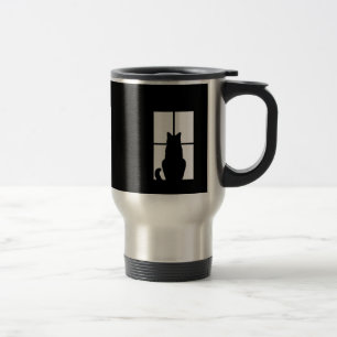 Mug De Voyage Chat de fenêtre Cliquez pour personnaliser la coul