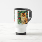 Mug De Voyage Chat de Noël Vintage (Devant droit)