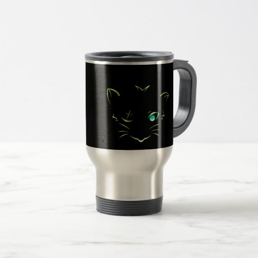 Mug De Voyage chat de voleur de logo (Devant droit)