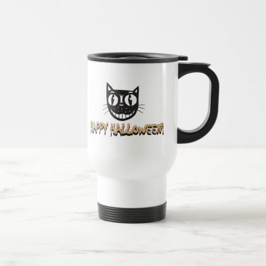 Mug De Voyage Chat d'Halloween heureux (Droite)