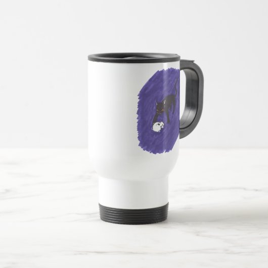 Mug De Voyage Chat et crâne (Devant droit)