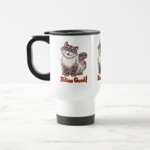 Mug De Voyage Chat Mignon Cadeau Gris Kitty Chatons Félin Dessin