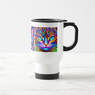 Mug De Voyage Chat mystique   Art psychédélique