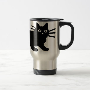 Mug De Voyage Chat noir Cool  Poète Kitty Lover