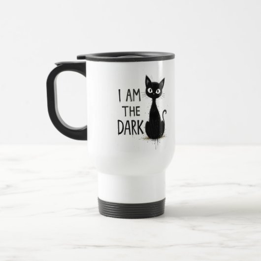 Mug De Voyage Chat noir éffrayant esthétique gothique (Gauche)