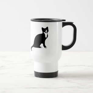 Mug De Voyage Chat noir et blanc mignon de raquette