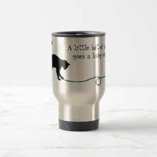 Mug De Voyage Chat noir et fil en forme de coeur (turquoise)