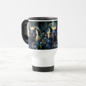 Mug De Voyage Chat noir et lune céleste Voyage Mug (Devant gauche)