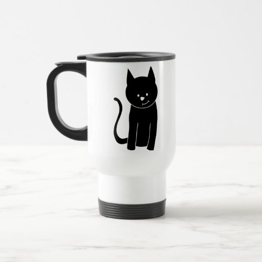 Mug De Voyage Chat noir mignon (Gauche)