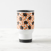 Mug De Voyage Chat noir rétro Motif chèque orange (Centre)