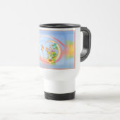 Mug De Voyage Chat & Oiseaux Pixel Art (Devant droit)