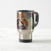 Mug De Voyage Chat romantique avec des fleurs (Devant droit)