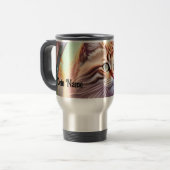 Mug De Voyage Chat romantique avec des fleurs (Devant gauche)
